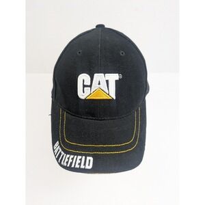 CAT Caterpillars Battlefield Adult Black Used Strapback Cotton Corduroy hat Cap